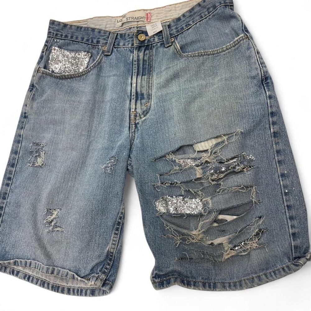Levis blue denim shorts